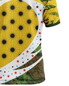 Camiseta Polo Corex de Manga Corta con Estampado de Mariposas y Estrellas Naranjas, Secado Rápido, Poliéster, Ropa Deportiva Informal - Product Image 6