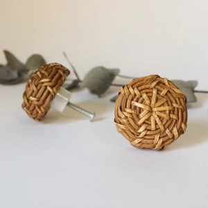Vintage rattan knob internal <b>door</b> <b>handle</b> wholesale price hand-made knobs woven dresser <b>pull</b> - Product Image 5