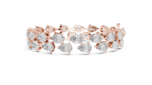 Bracelet de luxe en or rose avec diamants taille poire pour femme, bijoux élégants pour anniversaire de mariage, bracelet jonc en cristal en forme de goutte d'eau - Product Image 2