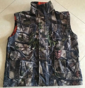 Chaleco de caza personalizado de doble cara con camuflaje verde y naranja, diseño de camuflaje duradero para bosques, chaleco de caza unisex. - Product Image 2