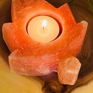 Nouveau Porte-bougie artisanal en sel de cristal naturel de l'Himalaya, véritable toucher, économique, décoration romantique pour la maison, mariages et artisanat - Product Image 5