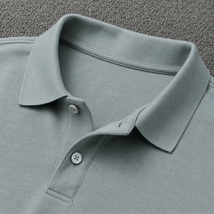 Polo de manga larga para hombre, 100% algodón, liso, teñido, transpirable, 220g, con logotipo personalizado de alta calidad. - Product Image 4
