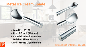 Cuillère à glace en alliage d'aluminium moulé sous pression, finition brillante argentée, écologique et de haute qualité Kwang Hsieh - Product Image 5