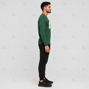 T-shirts à manches longues en coton premium pour hommes, col rond, coupe classique, respirants, écologiques, séchage rapide - Product Image 4