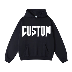 เสื้อฮู้ดพิมพ์ลายตามสั่ง เนื้อผ้าระบายอากาศ 370 กรัม ทรงโอเวอร์ไซส์สำหรับผู้ชาย ผ้าฝ้ายเฟรนช์เทอร์รี่ สวมใส่สบายในฤดูหนาว มีกระเป๋าโลโก้ด้านหน้า - Product Image 1