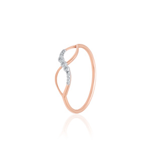 Bague en diamant naturel supérieur de 0,04 carat, taille brillant ronde, couleur HI, clarté VS SI, or rose, bijoux fins, fiançailles, mariage - Product Image 2