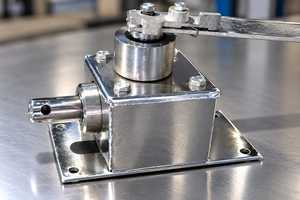 Iron Chrome Finish Industrial Design Hand Operated Gear <b>Box</b> with Built-in Handle Lock System for <b>Rolling</b> Shutter Doors & Garage - Product Image 1