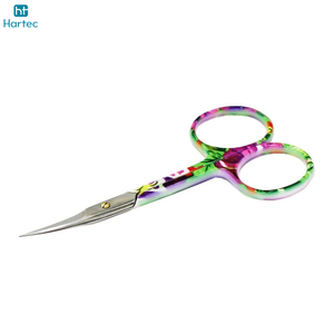 Ciseaux à cuticules imprimés colorés, en acier inoxydable courbé, outil de manucure de précision pour les soins des ongles et usage professionnel en salon - Product Image 3