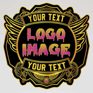Ceinture de championnat de lutte personnalisée légère avec design d'aile dorée et logo textuel violet effet goutte d'eau, en cuir embossé fait main - Product Image 1