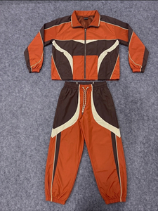 Survêtement décontracté vintage personnalisé pour homme, respirant et léger, avec veste coupe-vent à fermeture éclair intégrale et pantalon de survêtement élastique, style rétro - Product Image 3