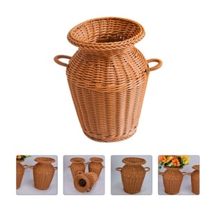 Jarrón rústico de mimbre tejido, jarrón minimalista de ratán para flores secas, centro de mesa moderno estilo granja, jarrón decorativo de ratán natural - Product Image 4