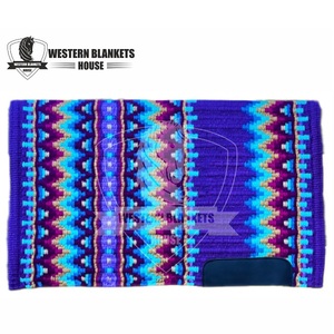 Sous-selle Western classique pour chevaux, 42x34 pouces, doublure en polaire de laine, rembourrage en polyester, protection haute performance - Product Image 3
