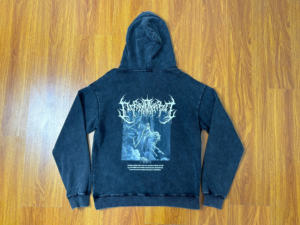 Logo personnalisé lavage à l'acide soleil fané en détresse poids lourd Streetwear sweats à capuche avec poches double couche Vintage Pull pour l'hiver - Product Image 5