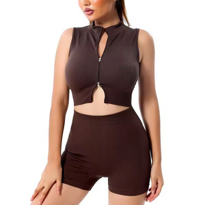 New Design Active Wear 5 Pieces Sports Bra Top , Leggings and <b>Yoga</b> <b>Jacket</b> Workout Sets for Women Sportswear Gym Fitness Set - Product Image 4