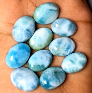 Larimar Calibré Forme Ovale Pierre Précieuse Naturelle Non Montée Cabochon pour Fabrication de Bijoux Bague/Boucles d'Oreilles Prix de Gros par Carat Qualité Naturelle - Product Image 5