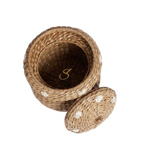 Panier de rangement en jacinthe d'eau tressé avec couvercle, motif champignon, pour jouets, adorable panier de rangement pour chambre d'enfant sur le thème de la forêt - Product Image 2
