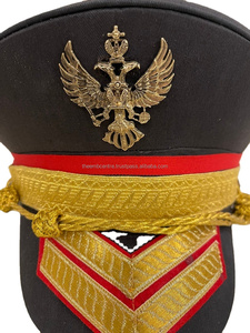 Casquettes uniformes personnalisées Hatgerman Casquette uniforme Couvre-chef argent brodé à la main Pakistan Casquettes personnalisées - Product Image 4