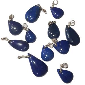 Pendentif minimaliste unisexe en argent sterling 925 avec pierres naturelles Lapis Lazuli, Turquoise, Pierre du Soleil et Rhodochrosite, pour la guérison - Product Image 1