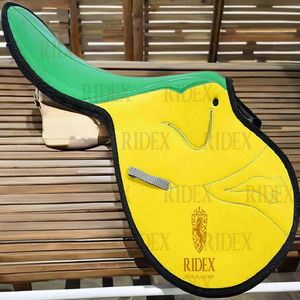 Meilleure vente Selle en cuir synthétique de haute qualité Ridex vert/jaune faite à la main par le fournisseur indien pour les courses de chevaux directes en Inde - Product Image 2
