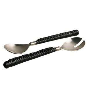 Juego de Cuchara y Tenedores para Servir Ensaladas de Metal Color Oro Rosa con Mango de Diseño para Uso en Mesa de Hogar, Hotel y Restaurante - Product Image 3