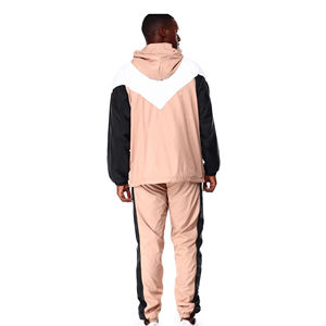 Men's Color Blocking Hooded Tracksuit Set Full Zipper Windproof Casual Jogger <b>Pants</b> Lightweight Organic Cotton Winter Wear - Product Image 2