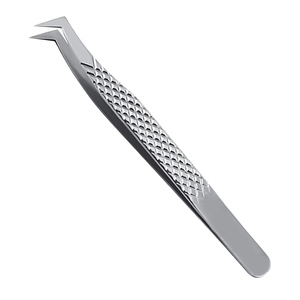 Pinzas de Precisión para Pestañas, Duraderas, con Ángulo de 45 Grados, de Acero Inoxidable, Agarre Perfecto, Herramientas para Extensión de Pestañas de Salón de Belleza, Marca Privada - Product Image 1