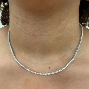 Luxeshine Women's Luxury 5 Carat Bezel-Set 14K Rose Gold Lab Grown Diamond IGI Certified Tennis <b>Necklace</b> - Product Image 5