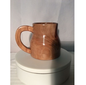 Eco Friendly Wooden Mug Handmade Solid Wood Coffee Cup Natural Finish Rustic Style Drinkware for Home Use - Product Image 1