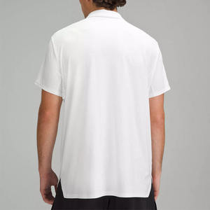 Camiseta deportiva tipo polo con cremallera para hombre, corte relajado, camiseta de tenis para hombre, polos 100% poliéster, polo personalizado para hombre - Product Image 3