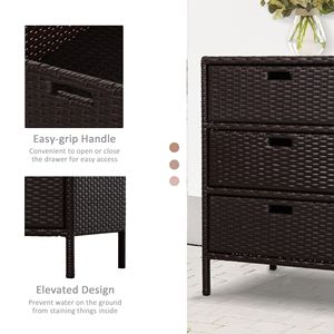 Armadietto portaoggetti da 32 pollici in vimini in Rattan con 3 grandi cassetti per la lotta contro le intemperie - Product Image 5