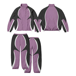 Men's Reflective Tracksuit Set Hooded Zip Up Windbreaker Jacket Jogger Pants Nylon Track 2 Piece Suit - Product Image 2