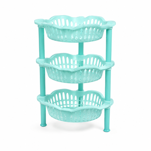 3-set Three-Layer Round Shape Plastic Rolling <b>Foldable</b> High Quality Multi-Purpose Spice Storage <b>Trolley</b> for Home Use - Product Image 5