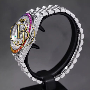 BRIVA JEWELS แฟชั่นหรูหรา 36 มม. นาฬิกาอัตโนมัติแบบทูโทนตัวเรือนสแตนเลสสตีล 20 มม. สายนาฬิกาคริสตัลแซฟไฟร์หน้าปัดอะนาล็อก - Product Image 2