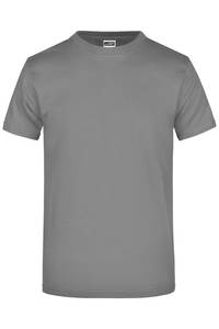T-shirt basique gris pour homme en coton, col rond, manches courtes, logo personnalisé, vêtements décontractés - Product Image 4