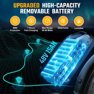 Bicicleta eléctrica de montaña deportiva con neumáticos de nieve Retro 20*4 para el mercado europeo, batería de litio de 48V 15AH, doble suspensión y frenos. - Product Image 6