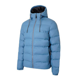 Chaquetas acolchadas para hombre, color azul cielo, con cremallera frontal, bolsillo, estilo urbano, con diseño y talla personalizados. - Product Image 3