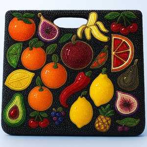 Sac fourre-tout perlé à motif fruitier pour femme, style décontracté, ouvert, avec deux poignées, pour usage quotidien - Product Image 1