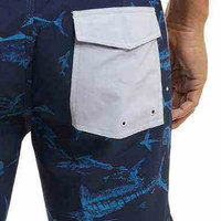 Shorts de bain unisexes de luxe personnalisés OEM, avec étiquette personnalisée, pour le surf et la pêche, logo personnalisé, protection UPF 50, en tissu recyclé, motif uni