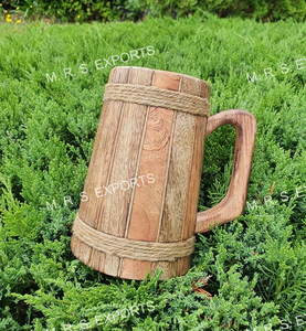 Chope médiévale en bois, tasse à bière viking, tasse à bière, vaisselle historique pour reconstitutions, sans danger pour les aliments, anti-fuite, fournisseur en gros - Product Image 2