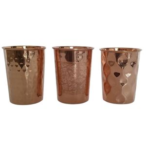Direct Plain Copper <b>Tumbler</b> Cup Metal Water Drinking <b>Glass</b> Mug for Hotel Restaurant Bar and Home Use - Product Image 1