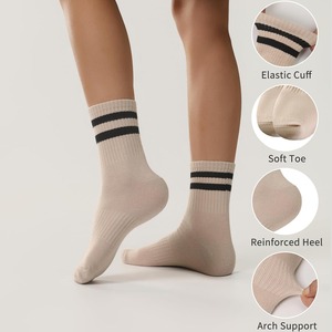 Custom Cotton Crew Sports <b>Socks</b> Breathable Striped Athletic Casual Comfort <b>Moisture</b> Wicking Unisex Gym Training <b>Socks</b> - Product Image 5