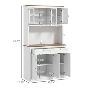 Armadio dispensa cucina 71 bianco con supporto a microonde 2 cassetti e 4 armadi - Product Image 3