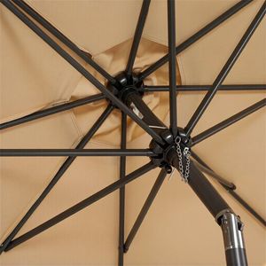 Ombrellone da Esterno Boho da 2,7 m con Inclinazione a 30°, Struttura in Metallo, Frange e Manovella, Ideale per Palestre - Product Image 3