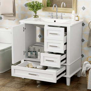 Modern 30\" Bathroom Vanity Soft-Closing <b>Storage</b> Cabinet with 3 <b>Draw</b> Sink Combo Set Urban Style Vanities - Product Image 1