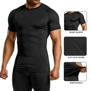 <b>Men</b> Slim Fit O Neck <b>Short</b> <b>Sleeve</b> Quick Dry Sporty T <b>Shirt</b> Solid Color Knitted Polyester Logo Printed <b>White</b> Black Gray <b>men</b> sporty - Product Image 5
