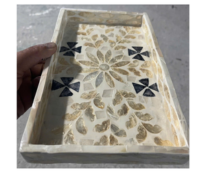 Bandeja Organizadora de Ratán de Grado de Exportación con Madreperla, Origen Vietnam - Bandeja de Almacenamiento Hecha a Mano para Uso Interior - Product Image 4