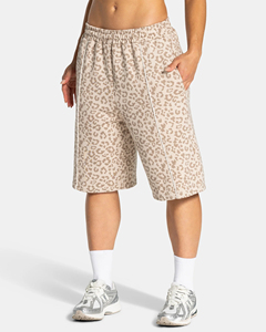 Shorts Bermuda Femme en Coton Premium 100% avec Broderie 3D Personnalisée, Imprimé Léopard et Passepoil – Jorts Longs de Qualité Supérieure - Product Image 3