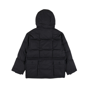 Matte Black Winter Down <b>Jacket</b> with Hood, Adjustable Waist Drawstring, <b>Straight</b> Hem, Versatile Style - Product Image 6