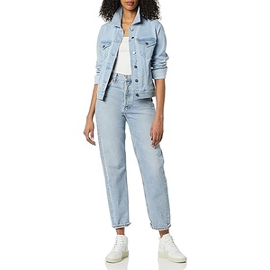 Veste en jean basique à manches longues pour femmes Streetwear personnalisé en gros manteau classique respirant taille XL pour l'hiver - Product Image 1