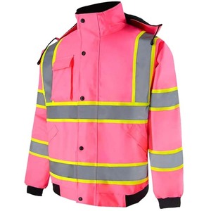Chaqueta de Seguridad Reflectante de Alta Visibilidad Personalizada para Mujer, ANSI Clase 1, con Luz LED Intermitente, Impermeable, Logotipo Personalizado, Material de Poliéster - Product Image 3